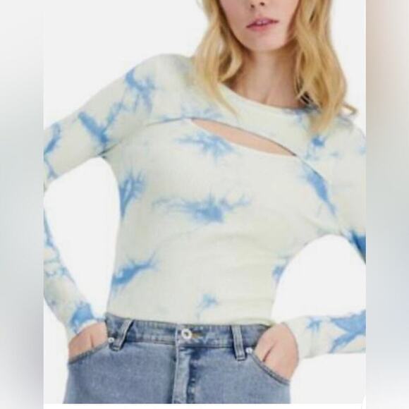 INC International Concepts Women’s Rachel Tie-dye Cutout Long Sleeve Sweater XL - Picture 1 of 7